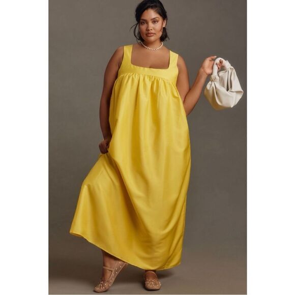 NEW Anthropologie Pinnacle by Shruti Sancheti Square-Neck Babydoll Maxi Dress - Picture 6 of 9